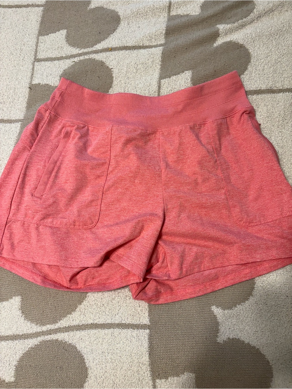 Women’s Coral Athletic Lounge Shorts with Wide Waistband